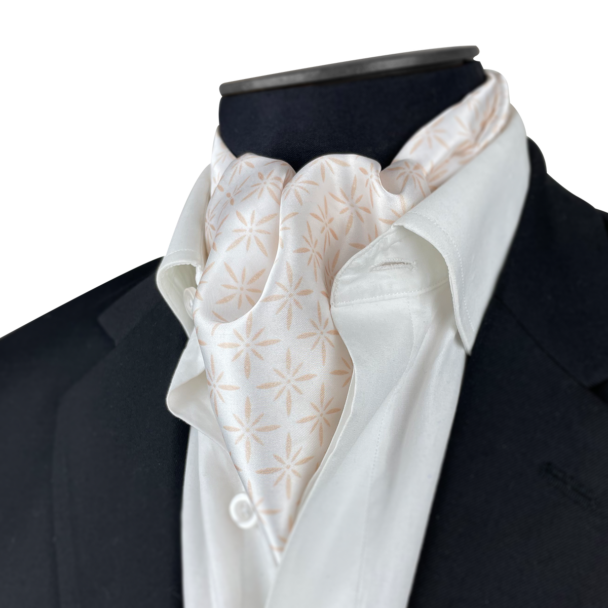 WHITE SPARKLES SILK CRAVAT