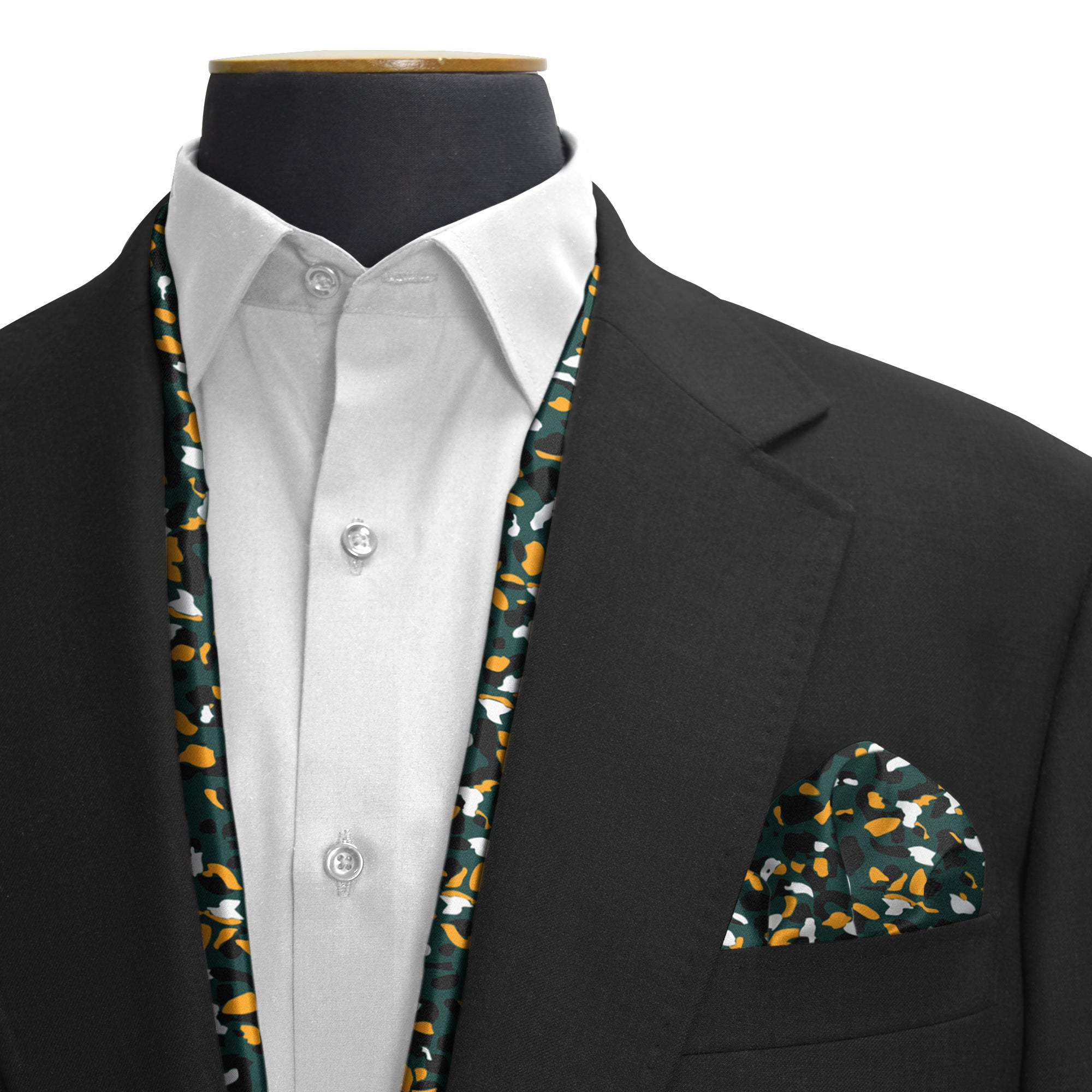 THE ARMY GREEN SILK SCARF & POCKET SQUARE SET