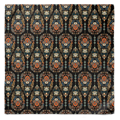 MUGHAL MOTIFS SILK SCARF & POCKET SQUARE SET  (LUXE COLLECTION)