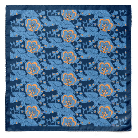 FLOWER WING SILK POCKET SQUARE