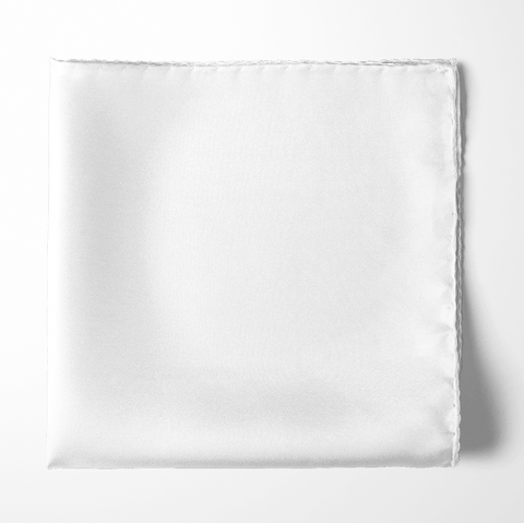 Solid White Silk Pocket Square