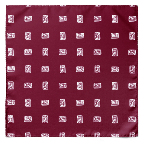 MAROON DIAMOND SILK CRAVAT  & POCKET SQUARE SET