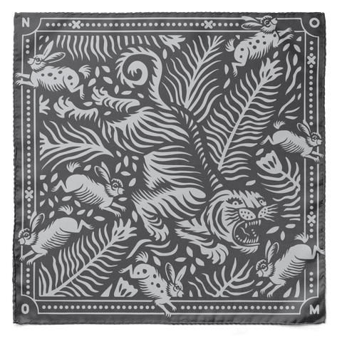 EYE OF TIGER SILK POCKET SQUARE