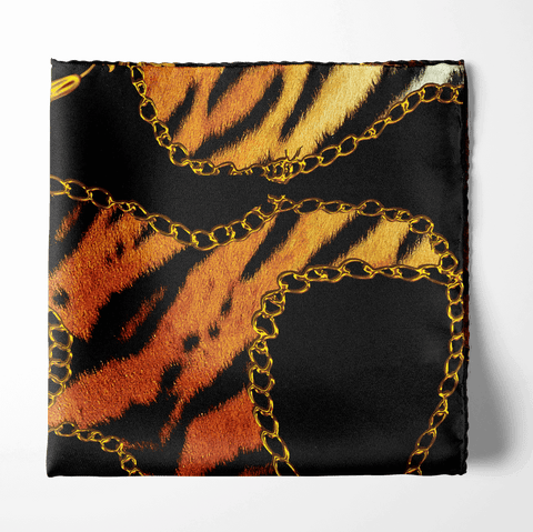 Tiger Skin Silk Pocket Square