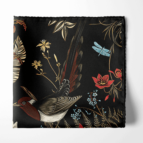 Kingfisher silk Pocket Square