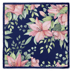 MIDNIGHT BLOOM SILK POCKET SQUARE