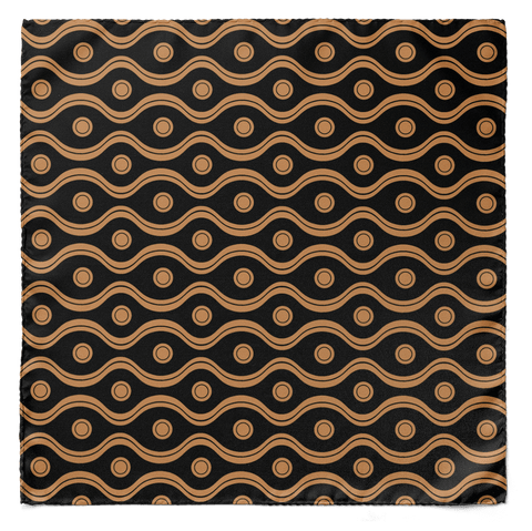 GOLDEN SPIRAL SILK SCARF & POCKET SQUARE SET