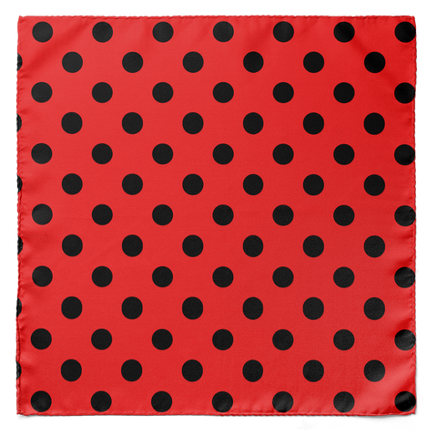 Red & Black Polka Dots Pocket Square