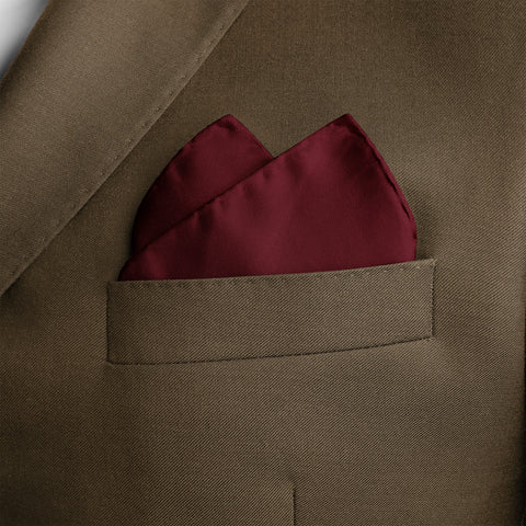 The Solid Maroon Silk Pocket Square