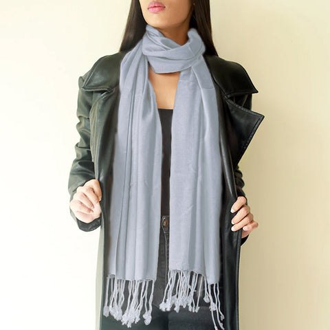 CLOUDY GREY LAWN SCARF