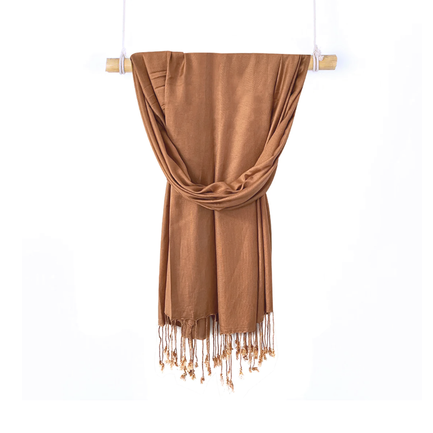 CARAMEL BROWN LAWN SCARF