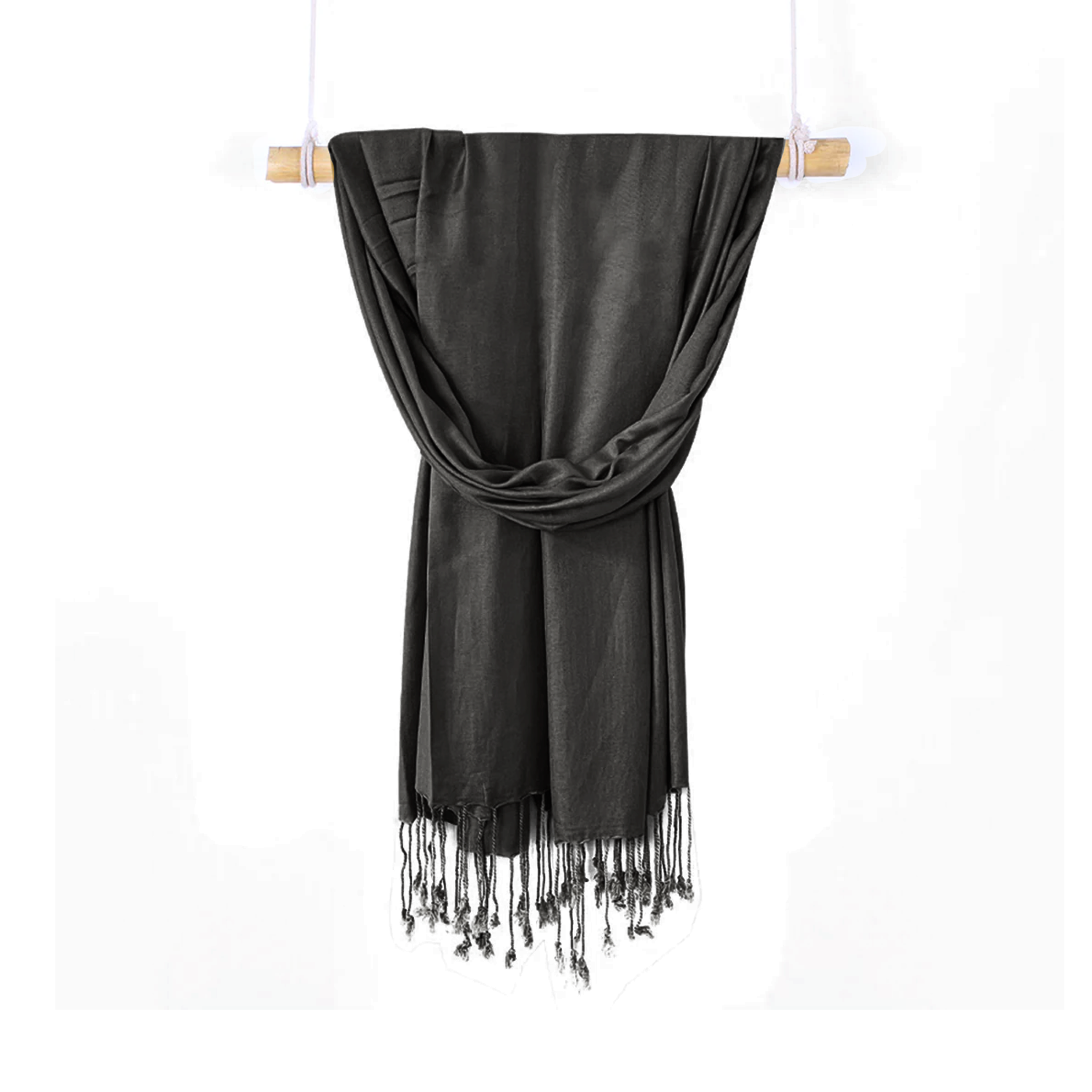 JET BLACK LAWN SCARF