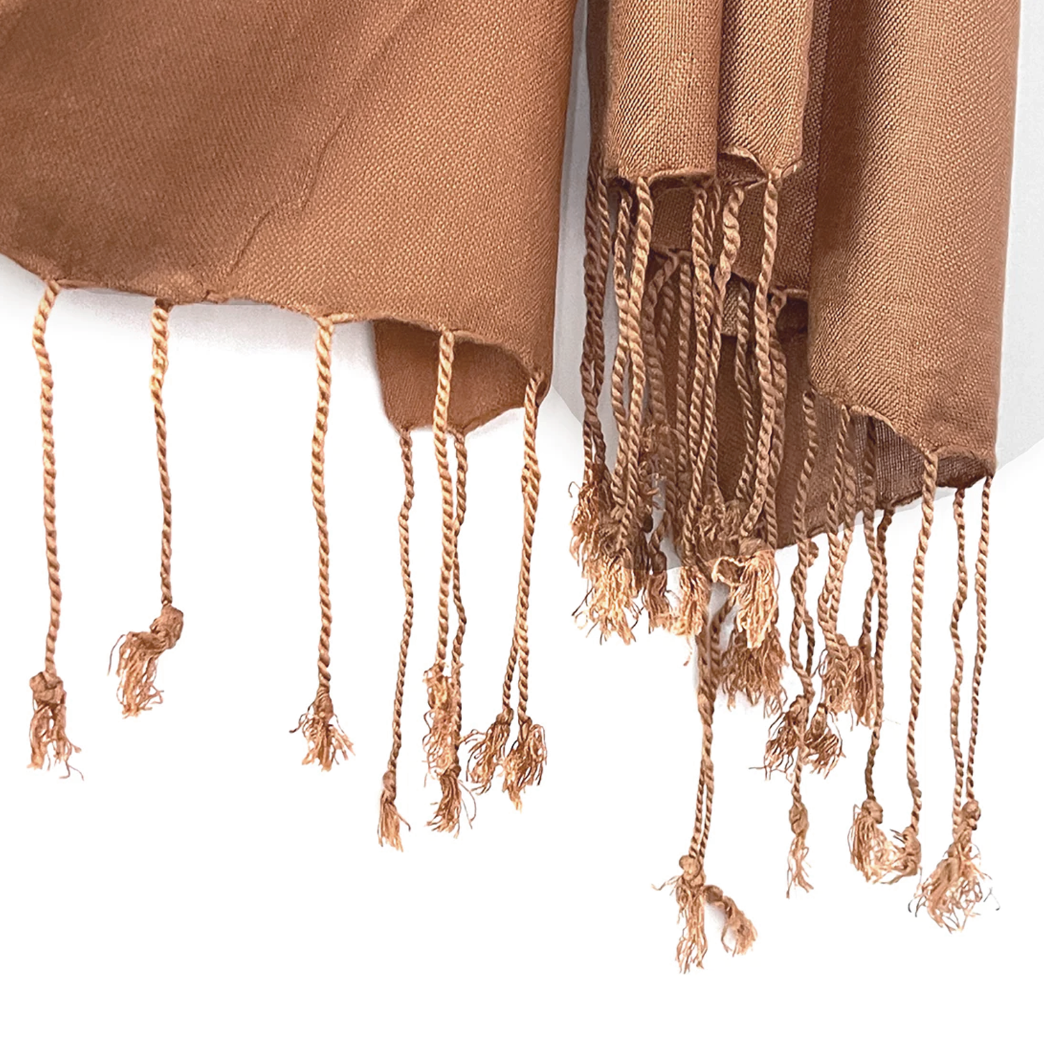 CARAMEL BROWN LAWN SCARF