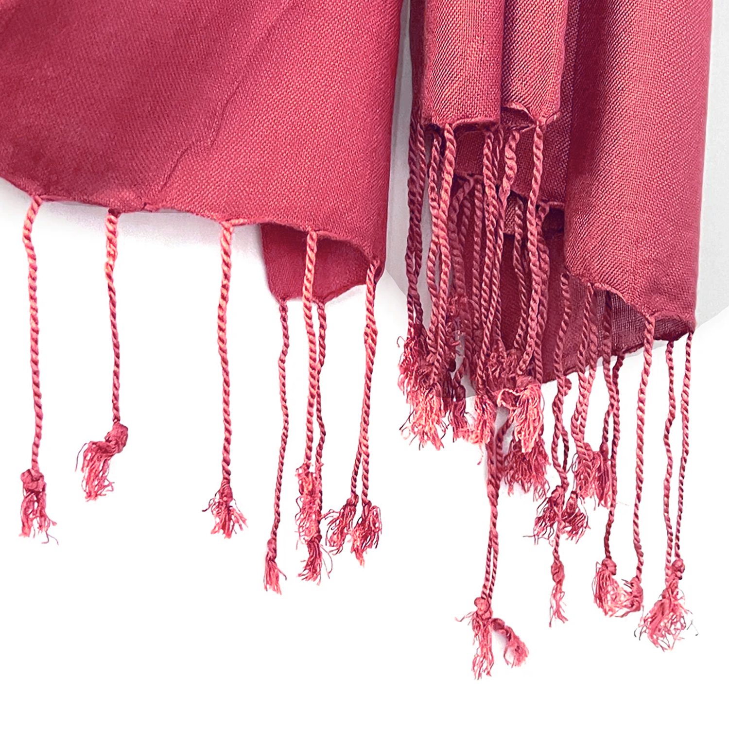 RASPBERRY RED LAWN SCARF