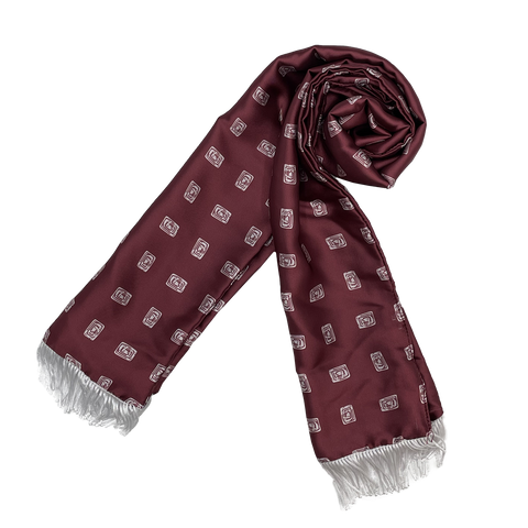 Maroon Diamond Silk Scarf