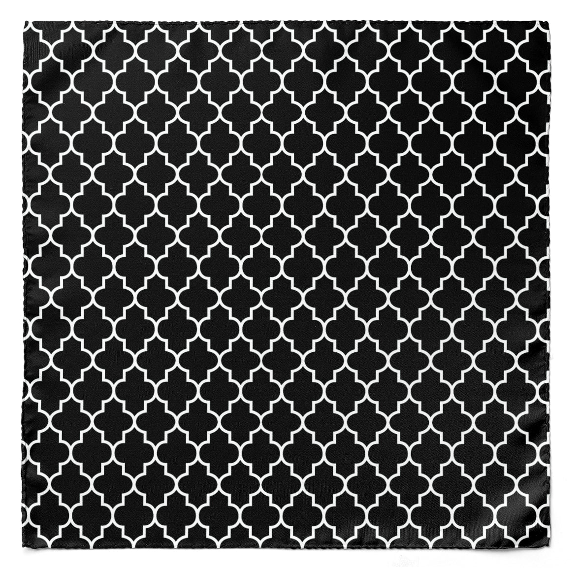 BLACK WHITE TARTAN SILK CRAVAT & POCKET SQUARE SET