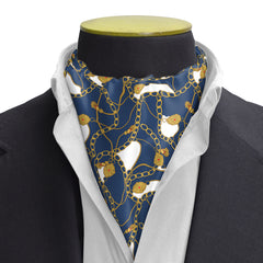 Blue & Gold Chain Silk Cravat