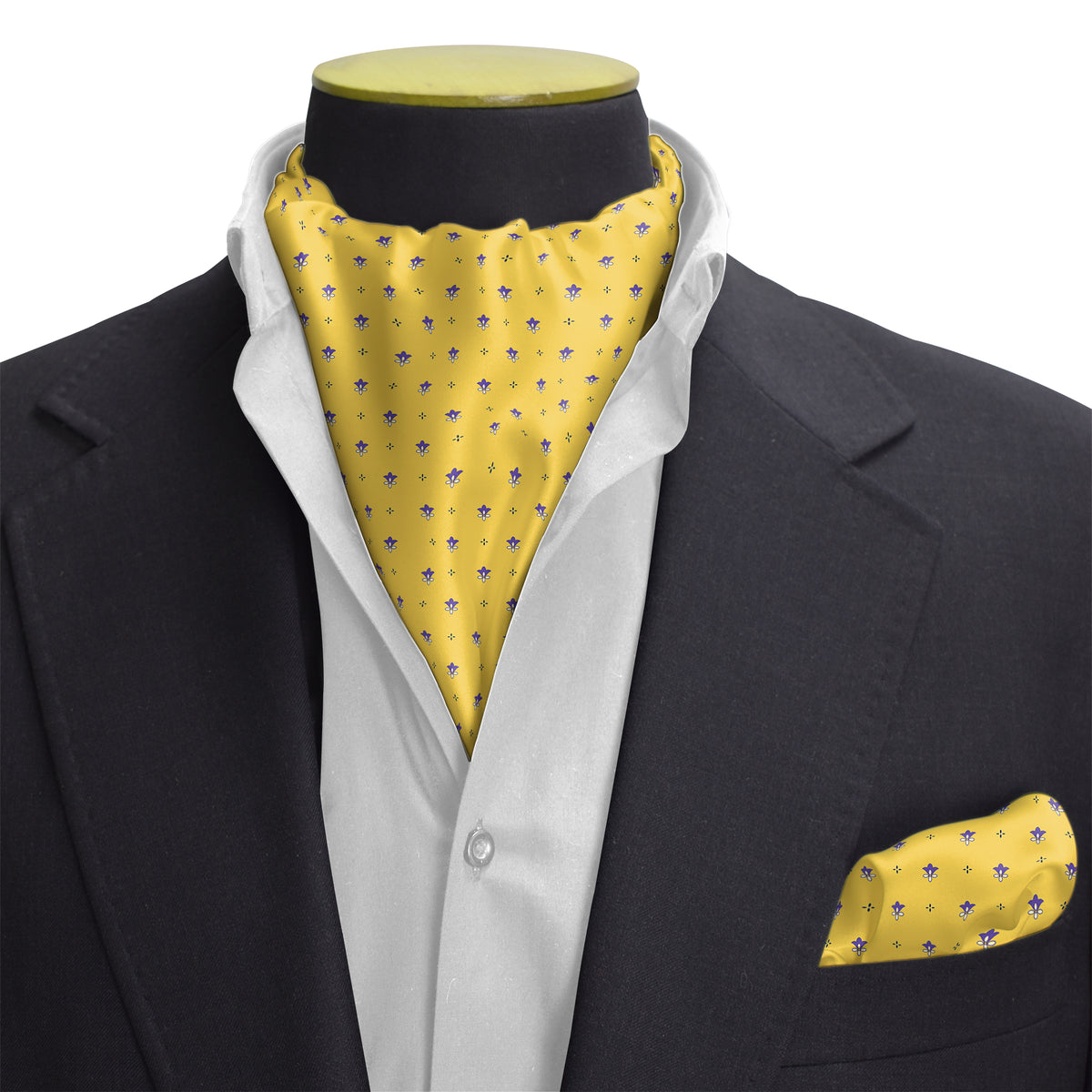 BUMBLEBEE SILK CRAVAT & POCKET SQUARE SET (LUXE COLLECTION)