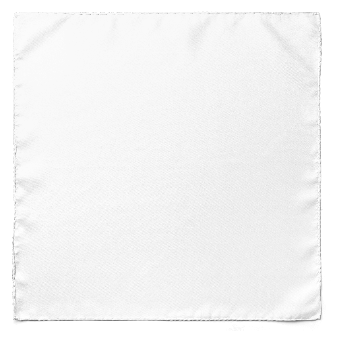 Solid White Silk Pocket Square