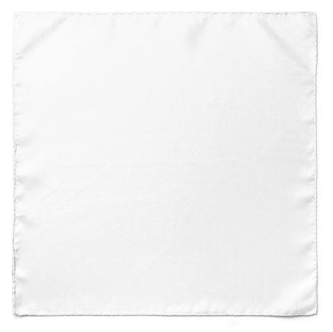 Solid White Silk Pocket Square