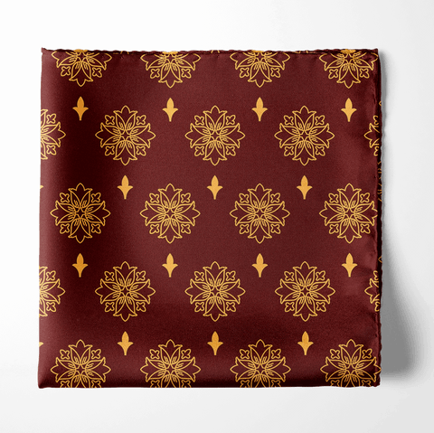 Maroon Eclipse silk pocket square