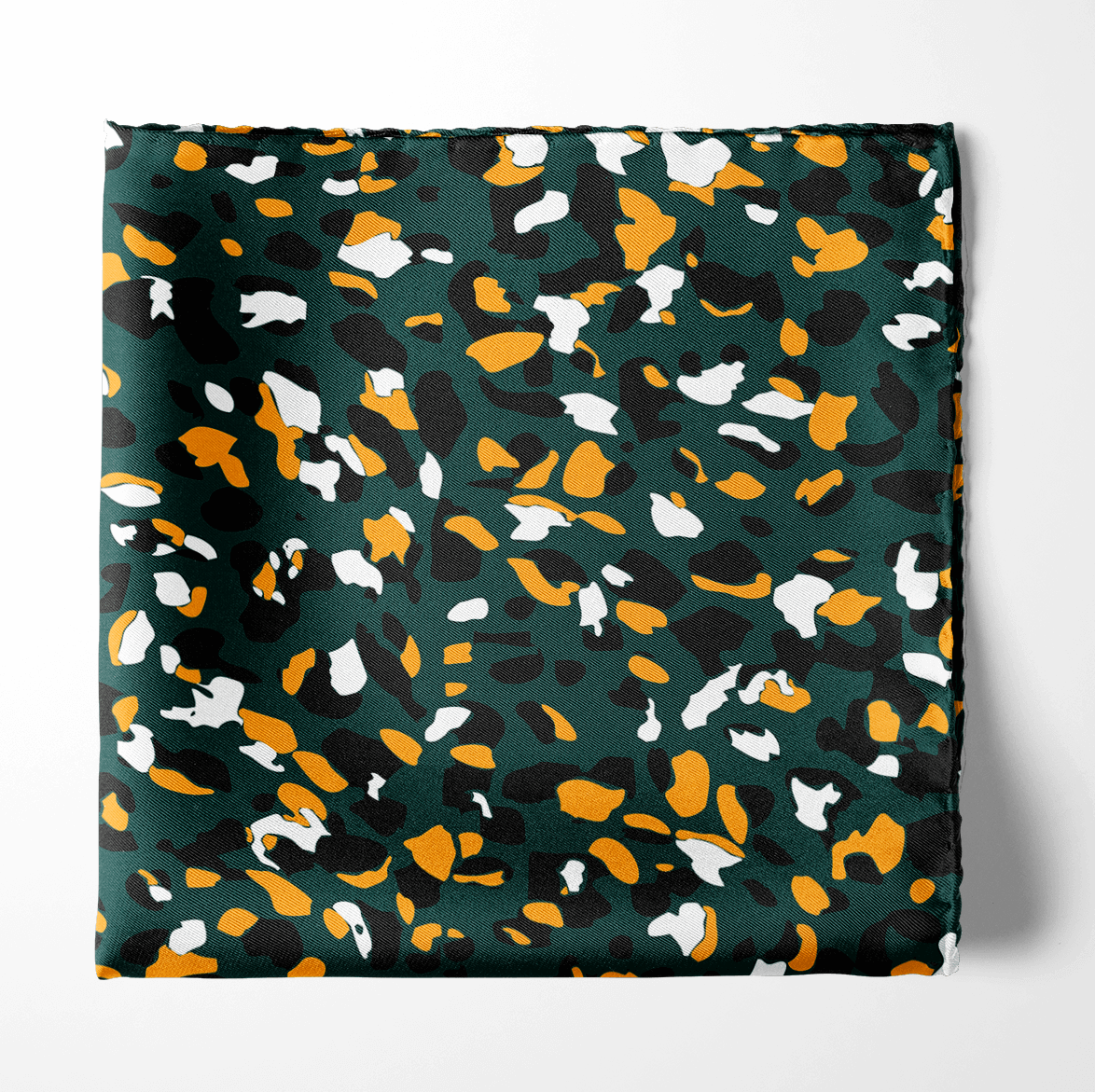 THE ARMY GREEN SILK POCKET SQUARE