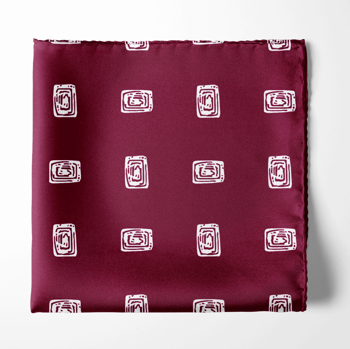 MAROON DIAMOND SILK POCKET SQUARE