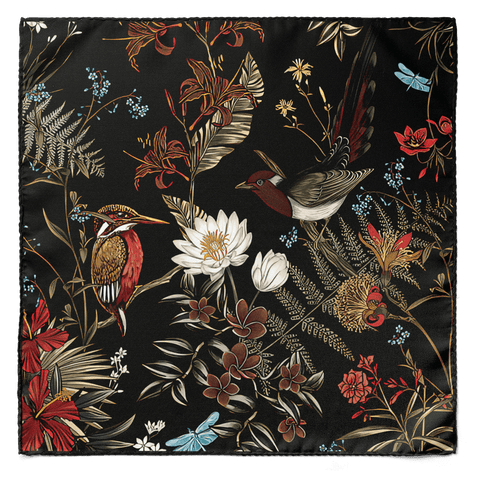 Kingfisher silk Pocket Square