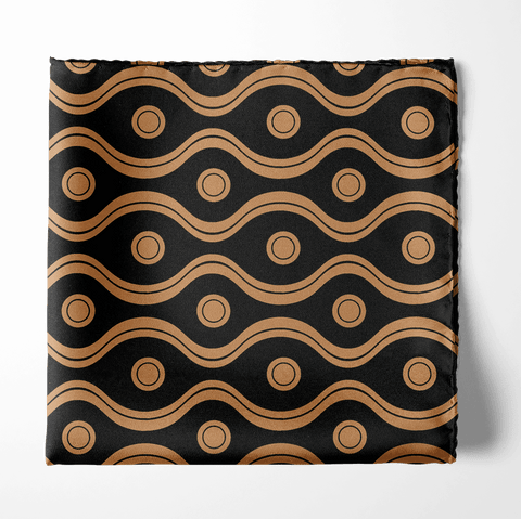 Golden Spiral Silk Pocket Square