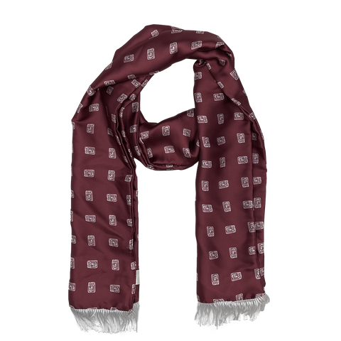 Maroon Diamond Silk Scarf