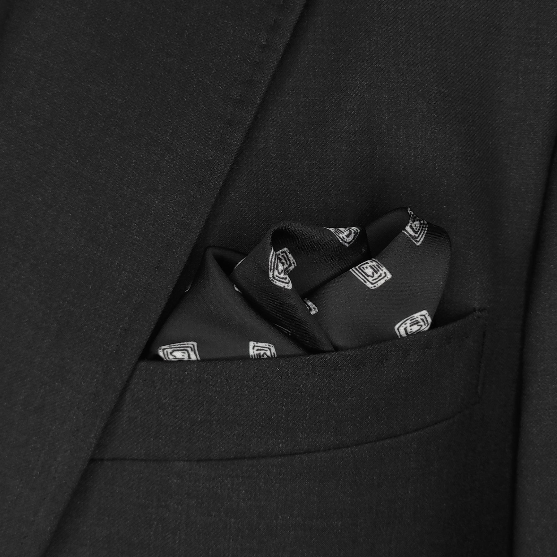 Black Diamond Silk Pocket Square