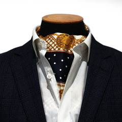 Blue & Gold Medal Silk Cravat