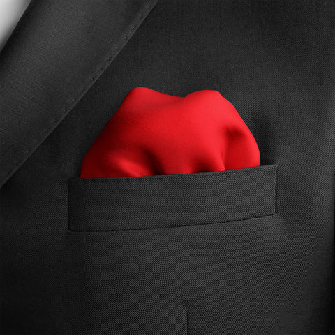 The Solid Red Silk pocket square