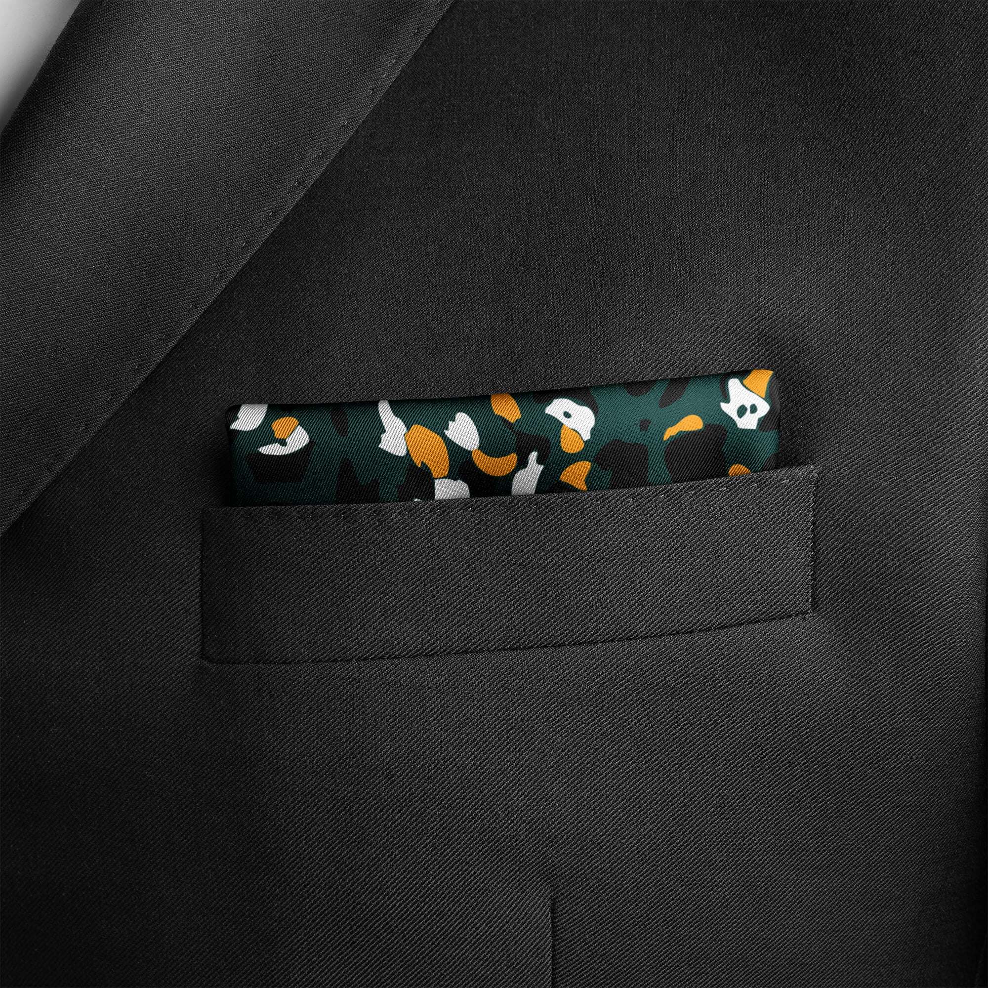 THE ARMY GREEN SILK POCKET SQUARE