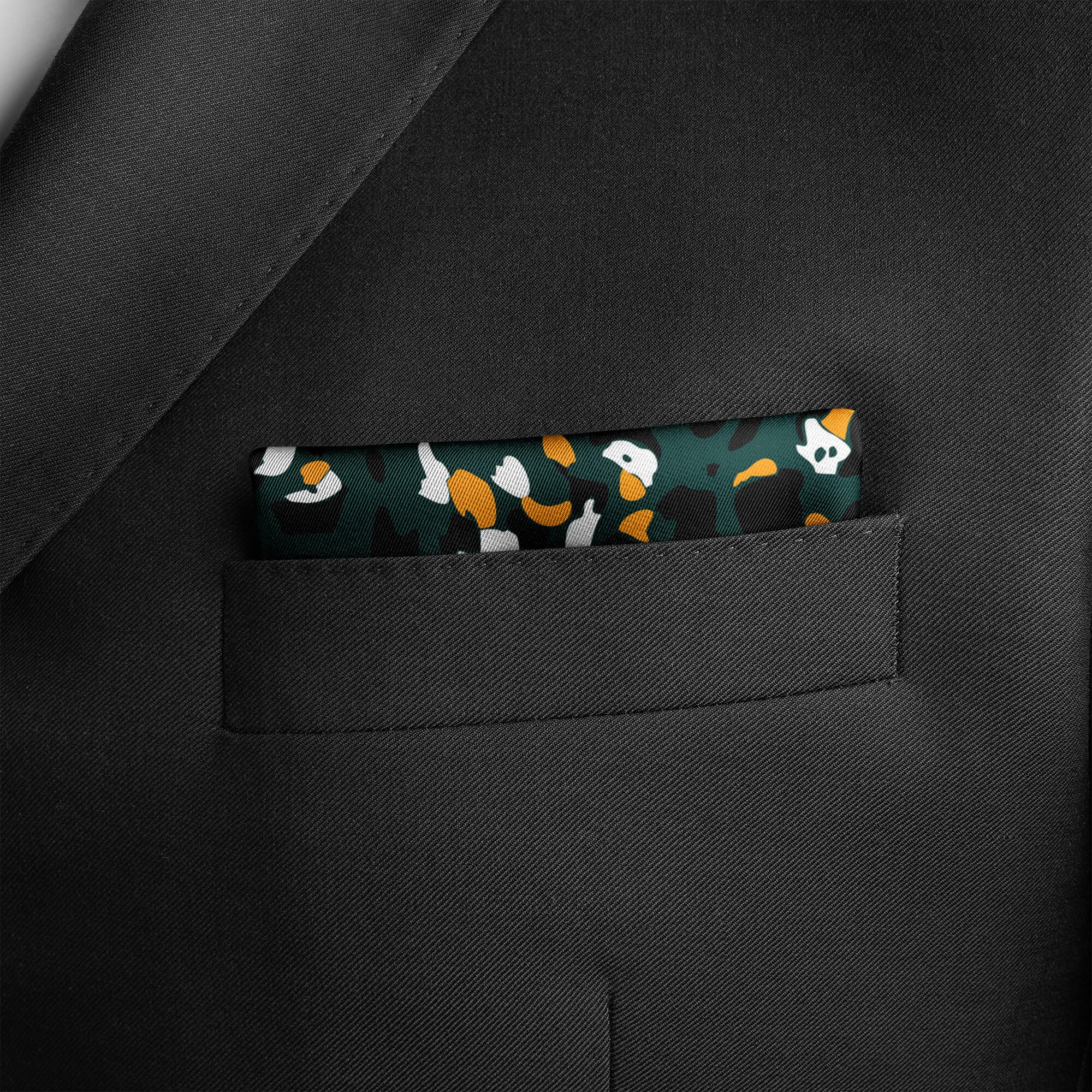 THE ARMY GREEN SILK POCKET SQUARE