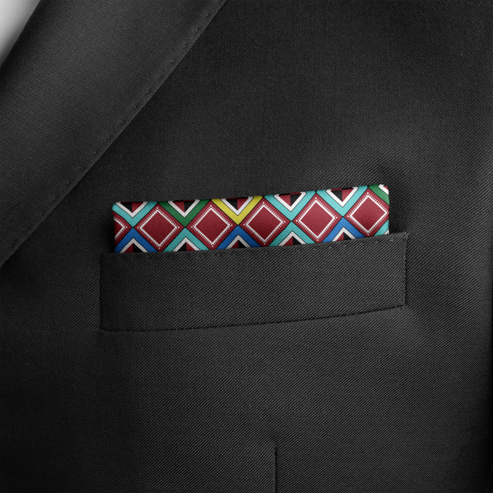 DIGITAL MAZE SILK POCKET SQUARE