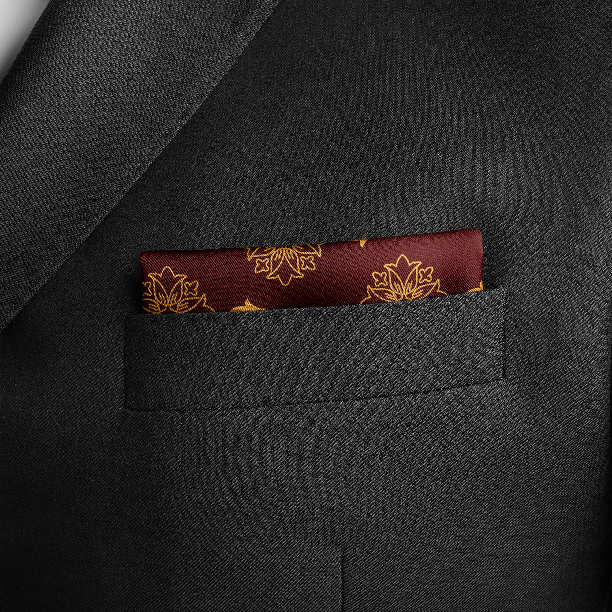 MAROON ECLIPSE SILK POCKET SQUARE