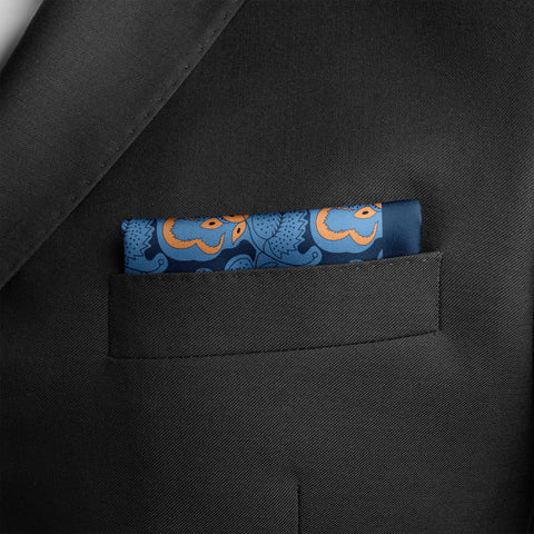 FLOWER WING SILK POCKET SQUARE