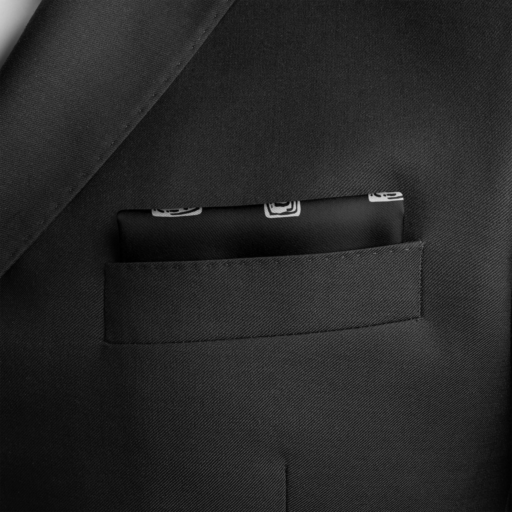 Black Diamond Silk Pocket Square