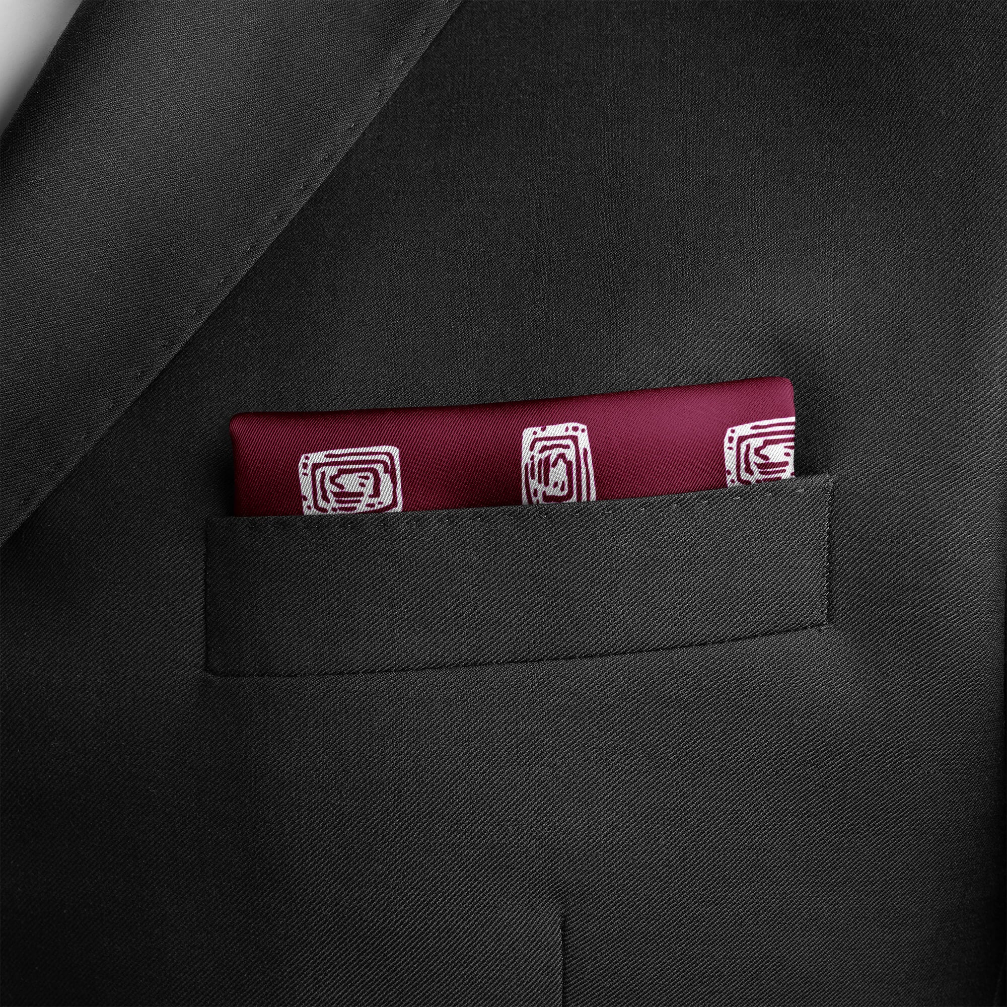 MAROON DIAMOND SILK POCKET SQUARE
