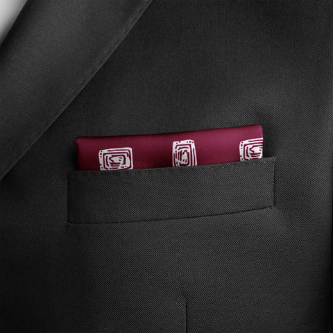 Maroon Diamond Silk Pocket Square