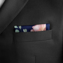 MIDNIGHT BLOOM SILK POCKET SQUARE