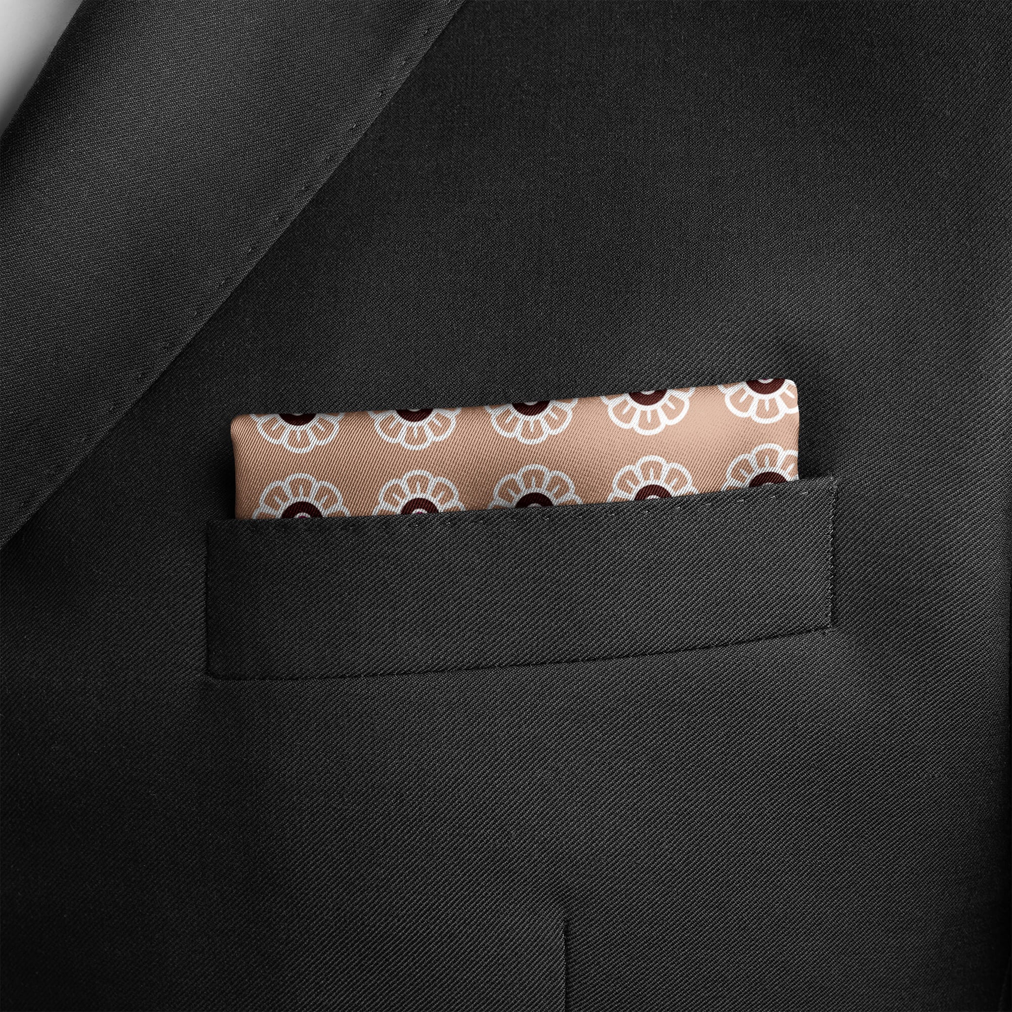 W21- DAISY SILK POCKET SQUARE