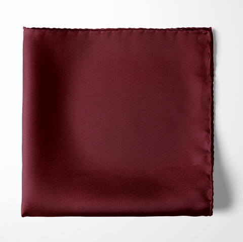 The Solid Maroon Silk Pocket Square