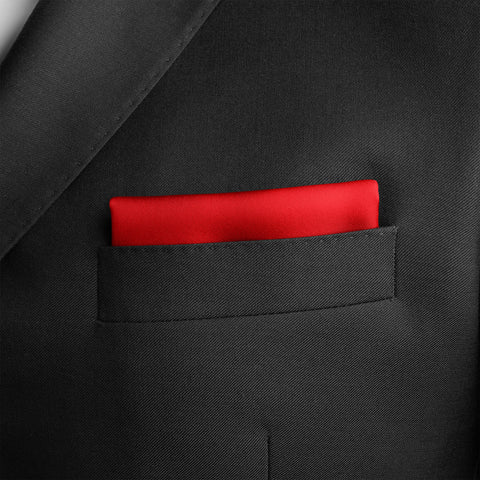 The Solid Red Silk pocket square