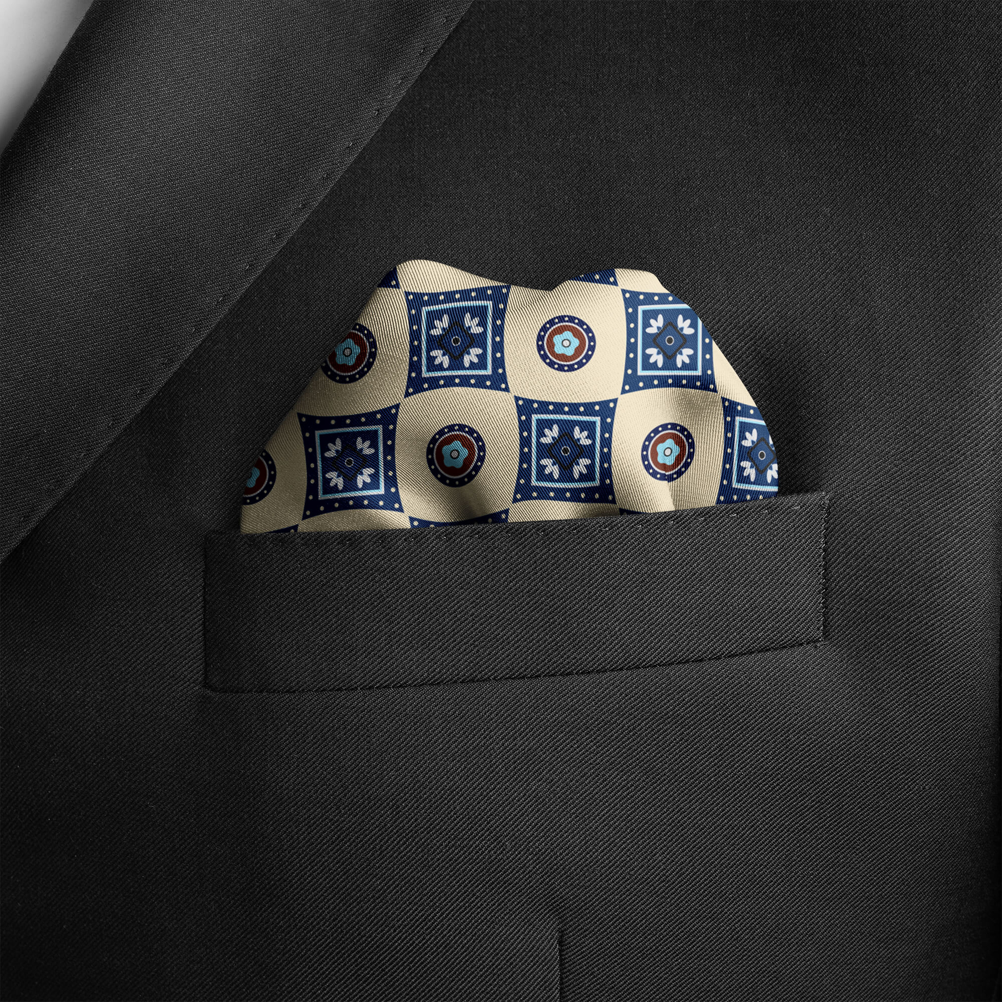 CHESS BOARD SILK POCKET SQUARE