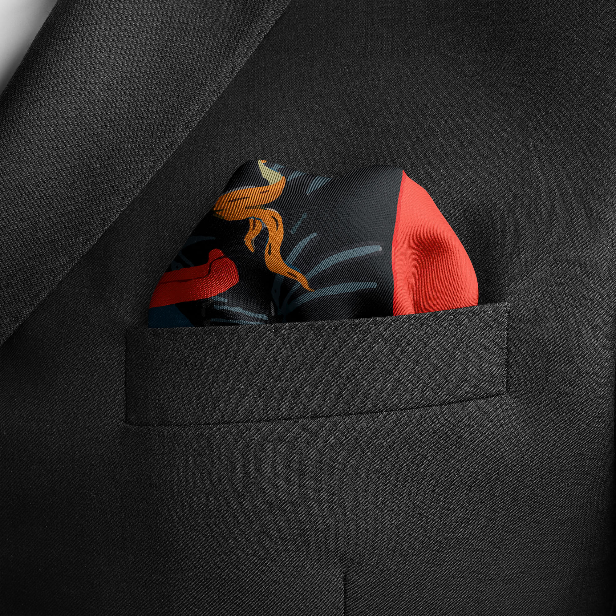 TRI FOX SILK POCKET SQUARE