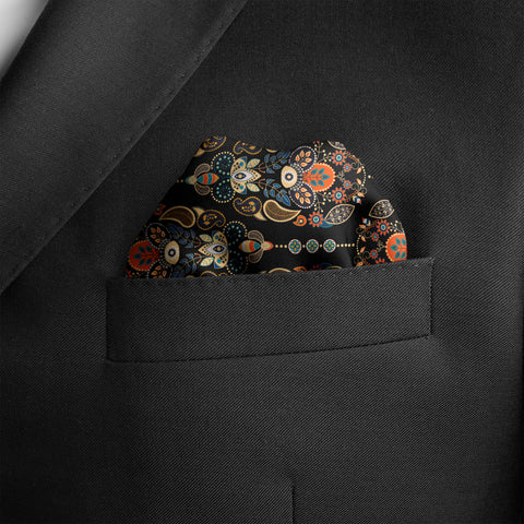 MUGHAL MOTIFS SILK POCKET SQUARE (LUXE COLLECTION)