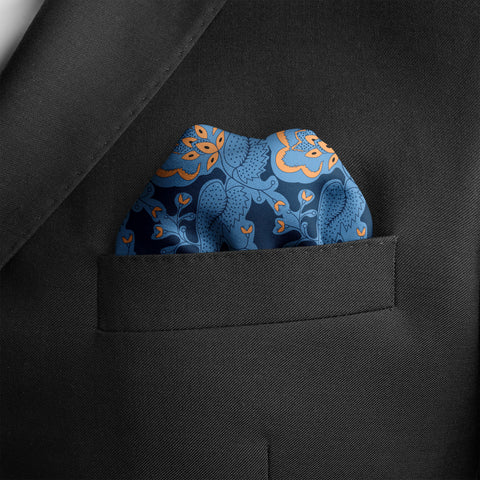 FLOWER WING SILK POCKET SQUARE