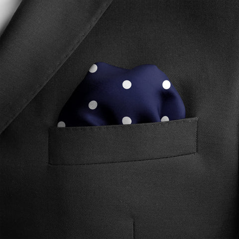 BLUE & GOLD MEDAL SILK POCKET SQUARE